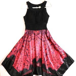 Sangria Woman's Black Red Halter Summer Cocktail Formal Dress - Size 8